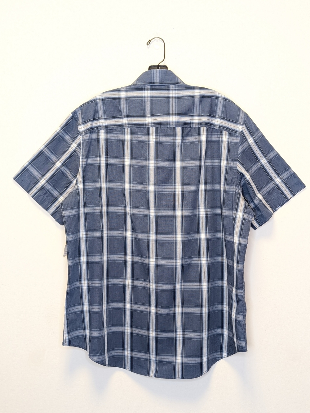 Axist Slim Fit Plaid Button Down Shirt XL Blue Short Sleeve Casual NWT - Picture 8 of 10